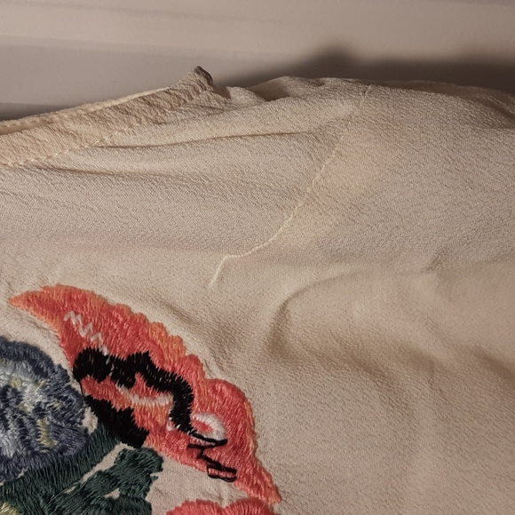 French Connection Peplum Sleeveless Embroidered Blouse, SZ 4 - Picture 7 of 11